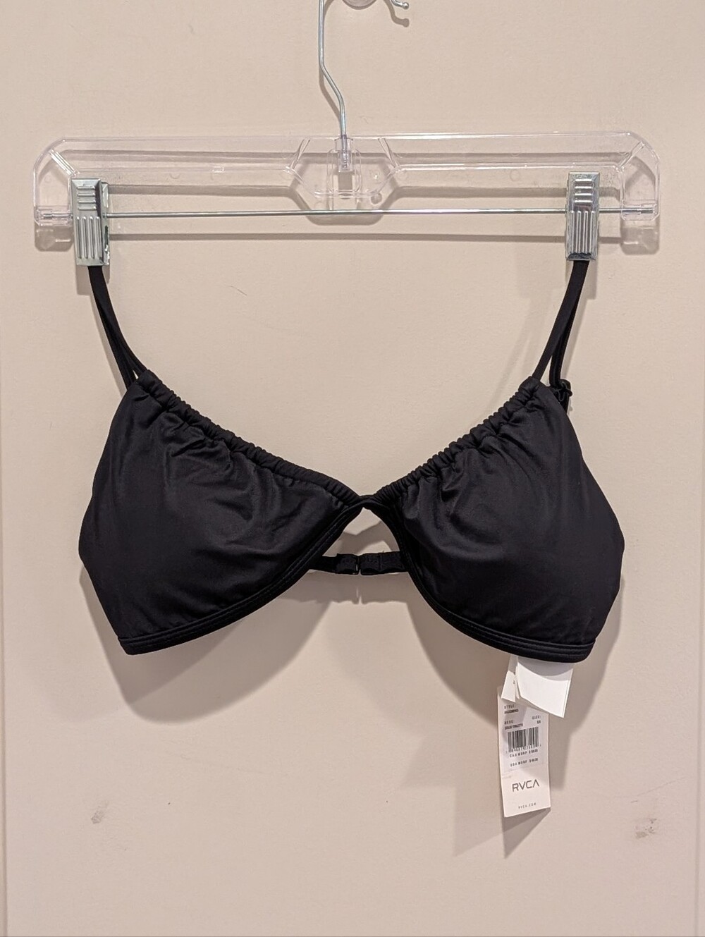 RVCA Black Trilette Bralette Top with Adjustable Straps Small